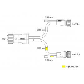 Cavo fanale posteriore con cavi piatti e sovrastampaggio diritto 15V